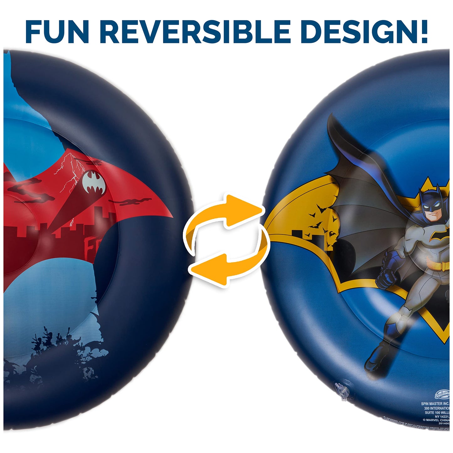 Swimways Dc Batman Reversible Boat, Inflatable Pool Floats & Kids Pool Toys, Swimming Pool Accessories & Beach Essentials For Ki