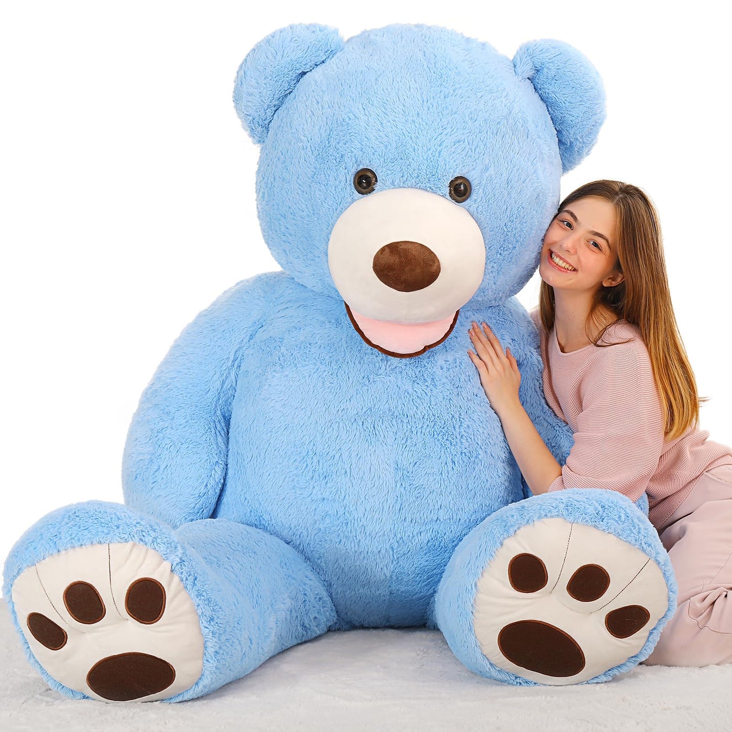 Maogolan Giant Teddy Bear Plush 6 Feet, Cute Valentines Day Teddy Bear Stuffed Animal With Smiling Face, Gift For Girlfriend Boyfriend Wife On Anniversary,Christmas Long Distance