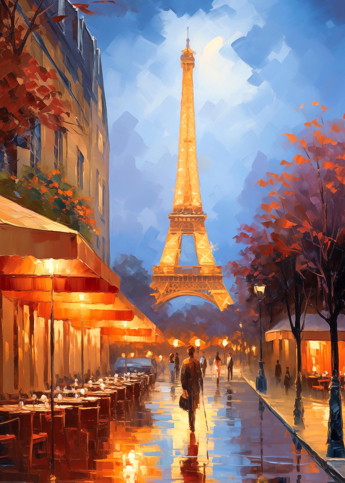 1000 Piece Puzzle Paris Tower Eiffel Tower Puzzles 1000 Pieces Night View Oil Painting Jigsaw Puzzle For Adults Teens Kids