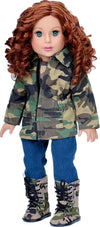 DreamWorld Collections Military Style Doll Clothes - 4 Piece Camouflage Outfit with Jacket, T-Shirt, Jeans & Boots - Model DWC-1251