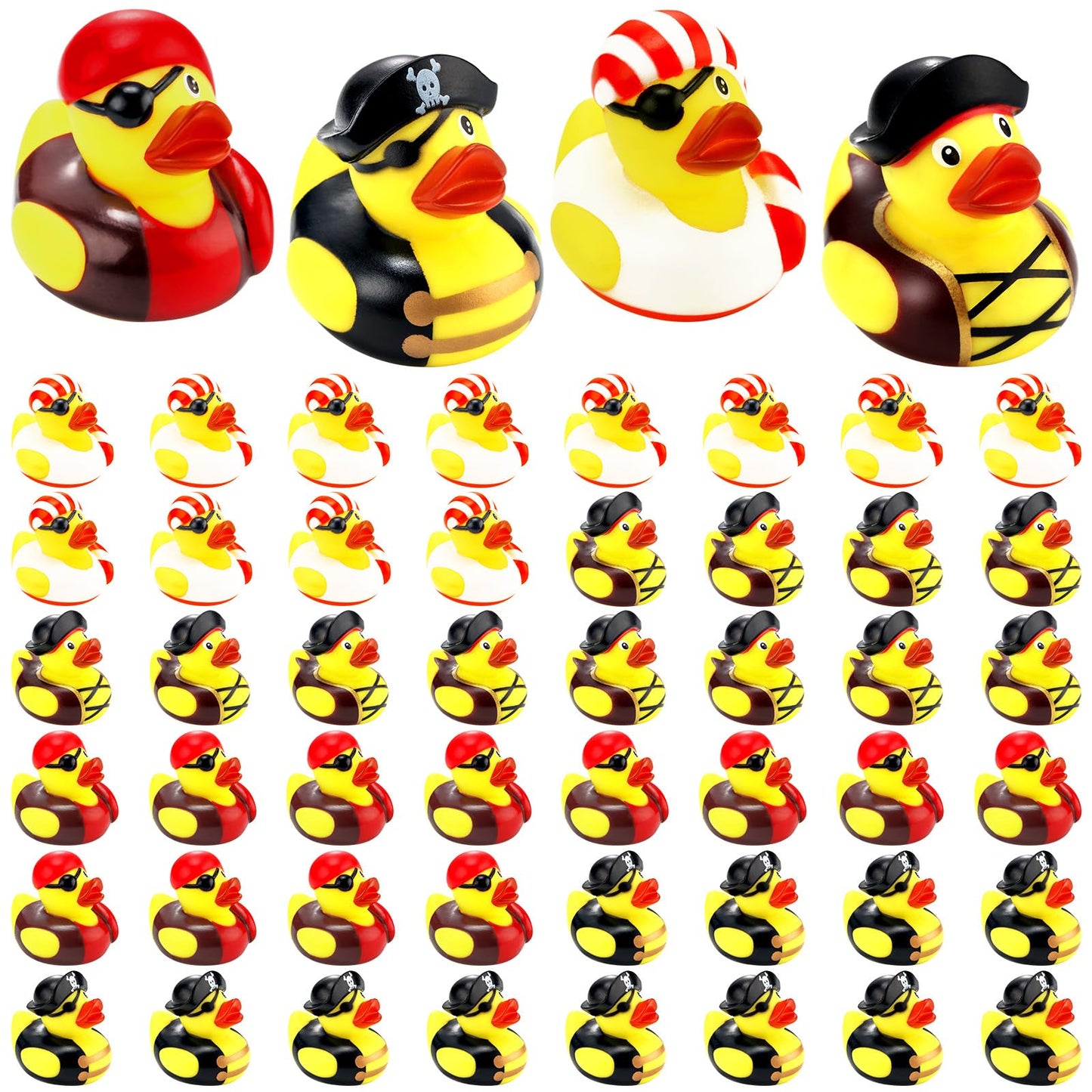 2 Inch Mini Pirate Rubber Ducks Toys Cruise Ducks Cute Yellow Duck Decor Bathtub Pool Toys Pirate Party Favors For Carnival Supplies Baby Shower Birthday Party Favor Gifts(48 Pcs)