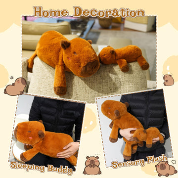 Kophinye Weighted Capybara Stuffed Animal,21In 1.9Lb Weighted Stuffed Animals Soft Capybara Plush Pillow For Kids, Cute Huggable