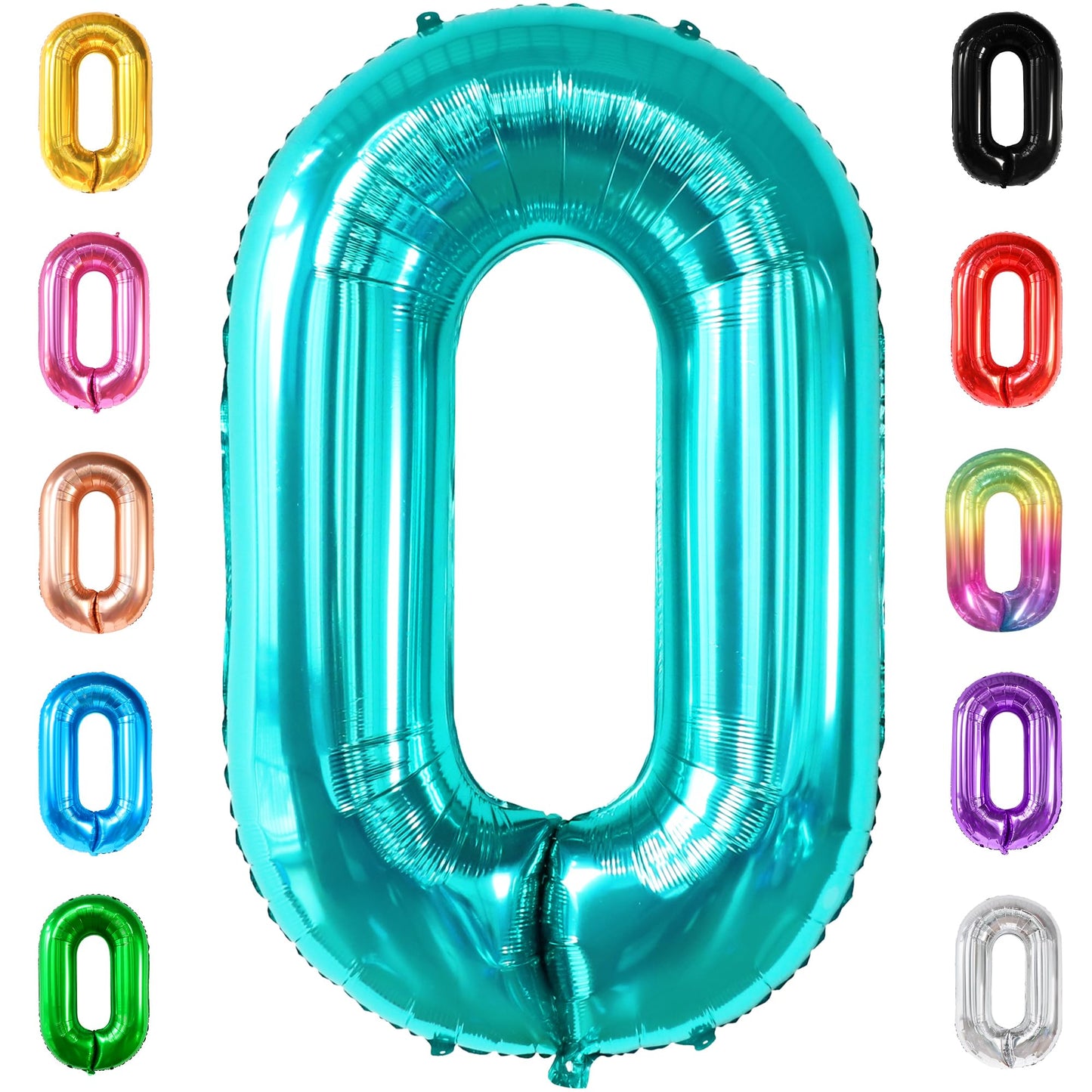 Katchon, Huge Tiffany Blue 0 Balloons - 40 Inch, Turquoise Balloons | Tiffany Blue 0 Number Balloons | Mermaid Birthday Decorations, Aqua Decorations | Turquoise Zero Balloon | Ocean Theme, Teal Party
