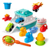 Ferry Boat Toys Set With Helicopter 2 Cars | Baby Bath Toys For Toddlers With Stacking Cups | Baby Water Toy With Bath Boats Tra