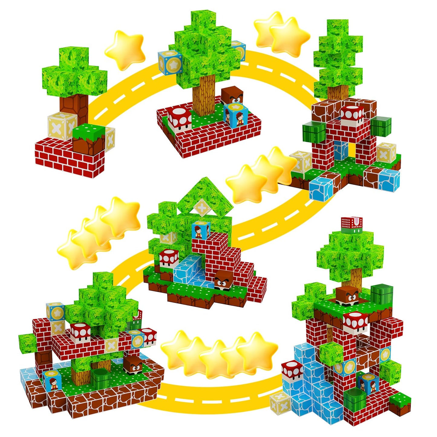 120Pcs Magnetic Blocks - Build Mine Magnet World Set, 1'' Magnetic Cubes, Stem Sensory Montessori Building Toys Valentines Chris