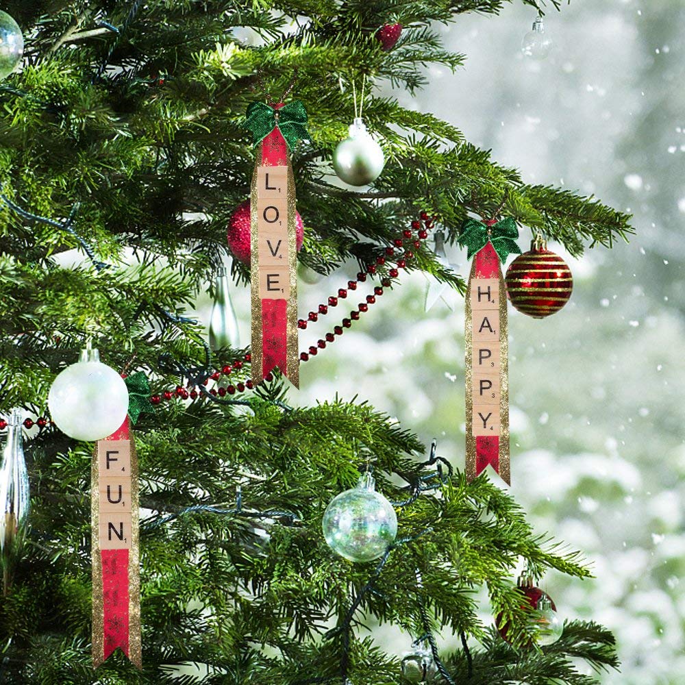 Tmeeihnss 100Pcs Wooden Alphabet Tiles Scrabble Replacement Letters For Board Games, Wedding Frame And Wall Art (100)