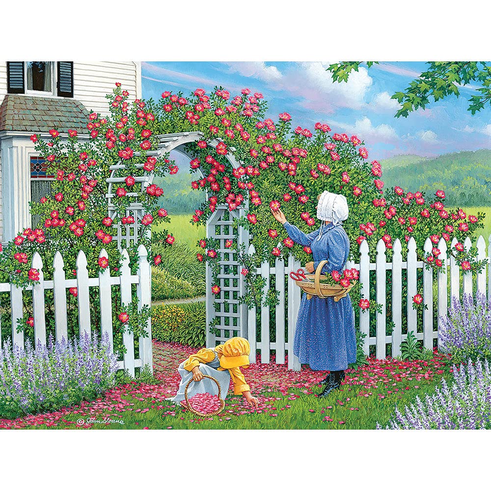 Bits And Pieces – Value Set Of Three 500 Piece Jigsaw Puzzles For Adults – Slow Day, The Rose Arbor, Best Friends Jigsaw Puzzles By Artist John Sloane, Completed Puzzle Size: 18' X 24'