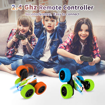 REAPP Remote Control Car, RC Cars for Kids 2.4Ghz Stunt Car with Headlights 360 Degree Rotation 4WD Car Toys Gifts for Boys Girl