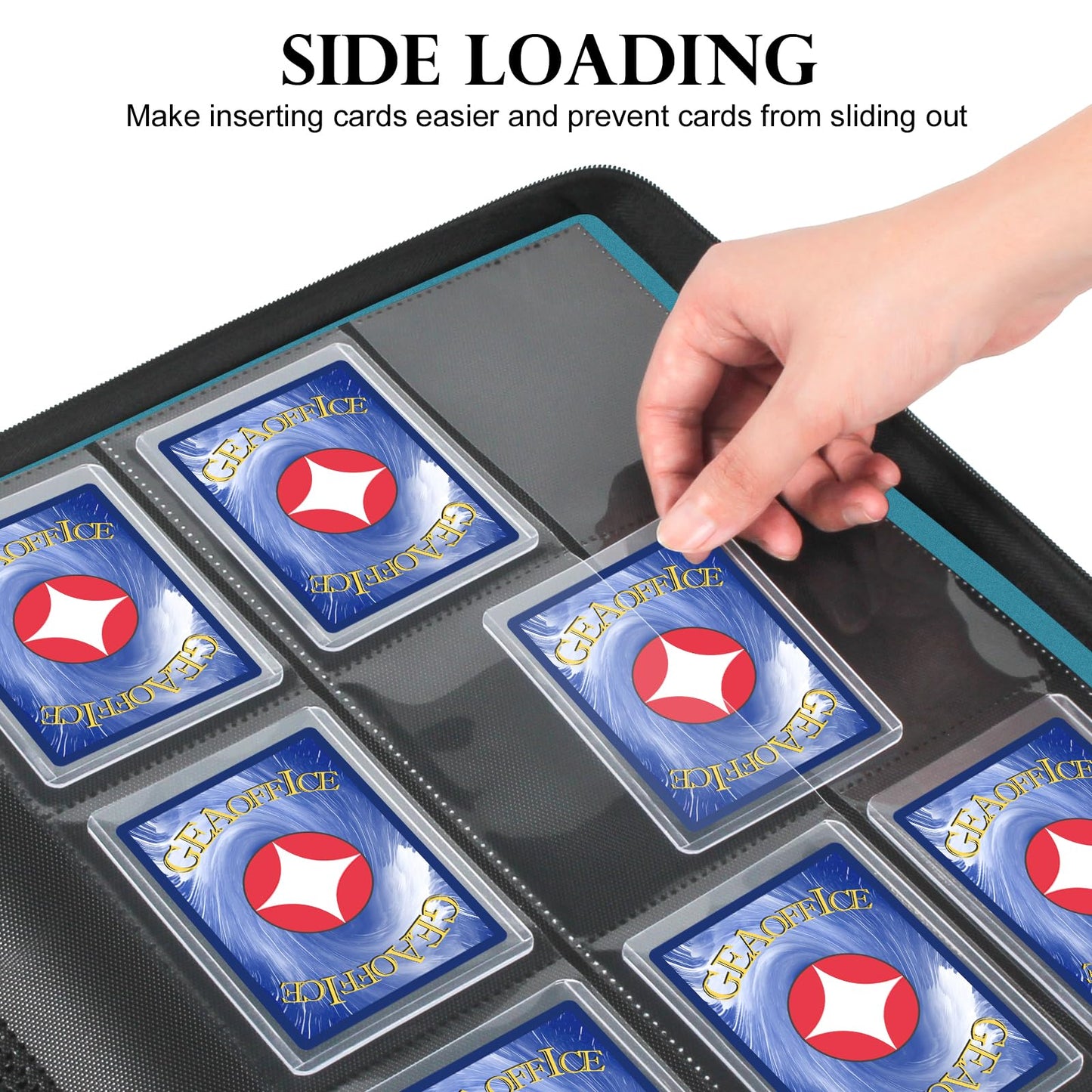 GEAoffice Archival Safe Top Loader Binder Holds 324 Cards 9 Pocket Trading Card Binder for Toploader 3?4 Rigid enhanced Card Collection Album Folder Holder for MTG TCG Sports Cards White