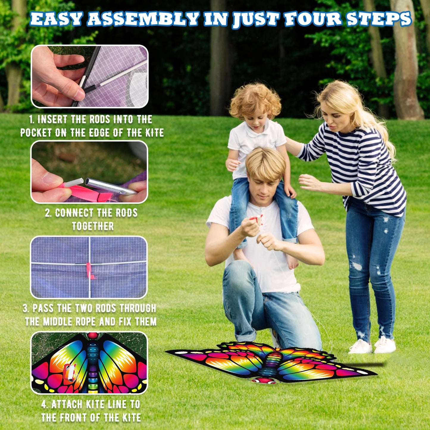 Fantocemea Dragonflies Kite For Kids & Adults, Extremely Easy To Fly In Low Wind Speed, Beginners Kids Kite For Family Outdoor G