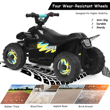 Costzon Kids Atv, 6V Battery Powered Electric Quad, Forward/Reverse Switch, Rear Wheeler Motorized Ride On Mini Vehicle Car For