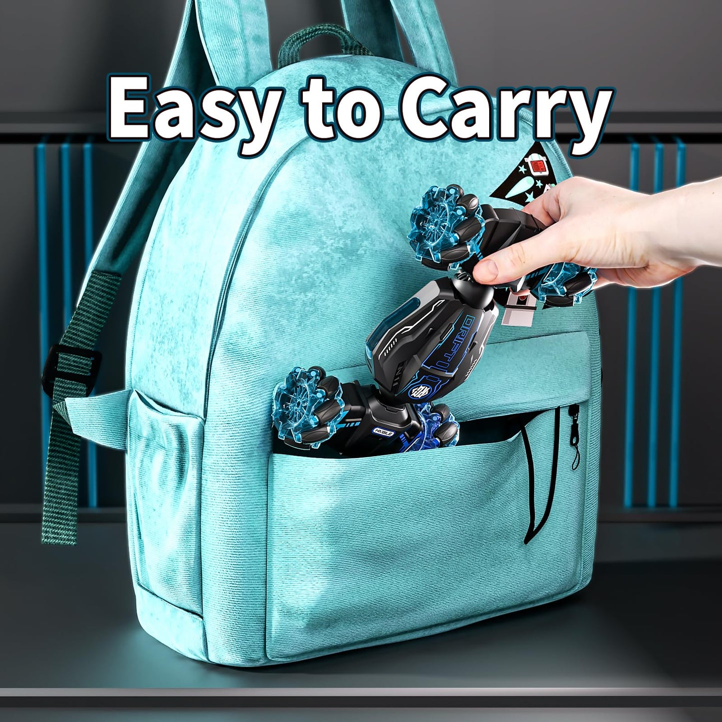 Uregoio Remote Control Car, 2.4GHz 4WD Gesture Sensing RC Stunt Car, Drift Hand Controlled Twist Cars with Light & Music, Cool B