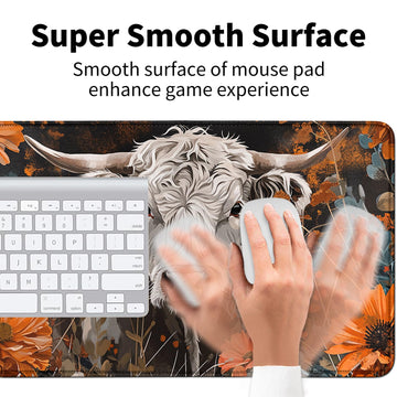 Cow And Flower For Mtg & Tcg Playmat Mouse Pad,Bfdhgqzc 24'' X 14'' Game Mat For Mtg/Rpg/Ccg Trading Card Game Playmats Table Ma