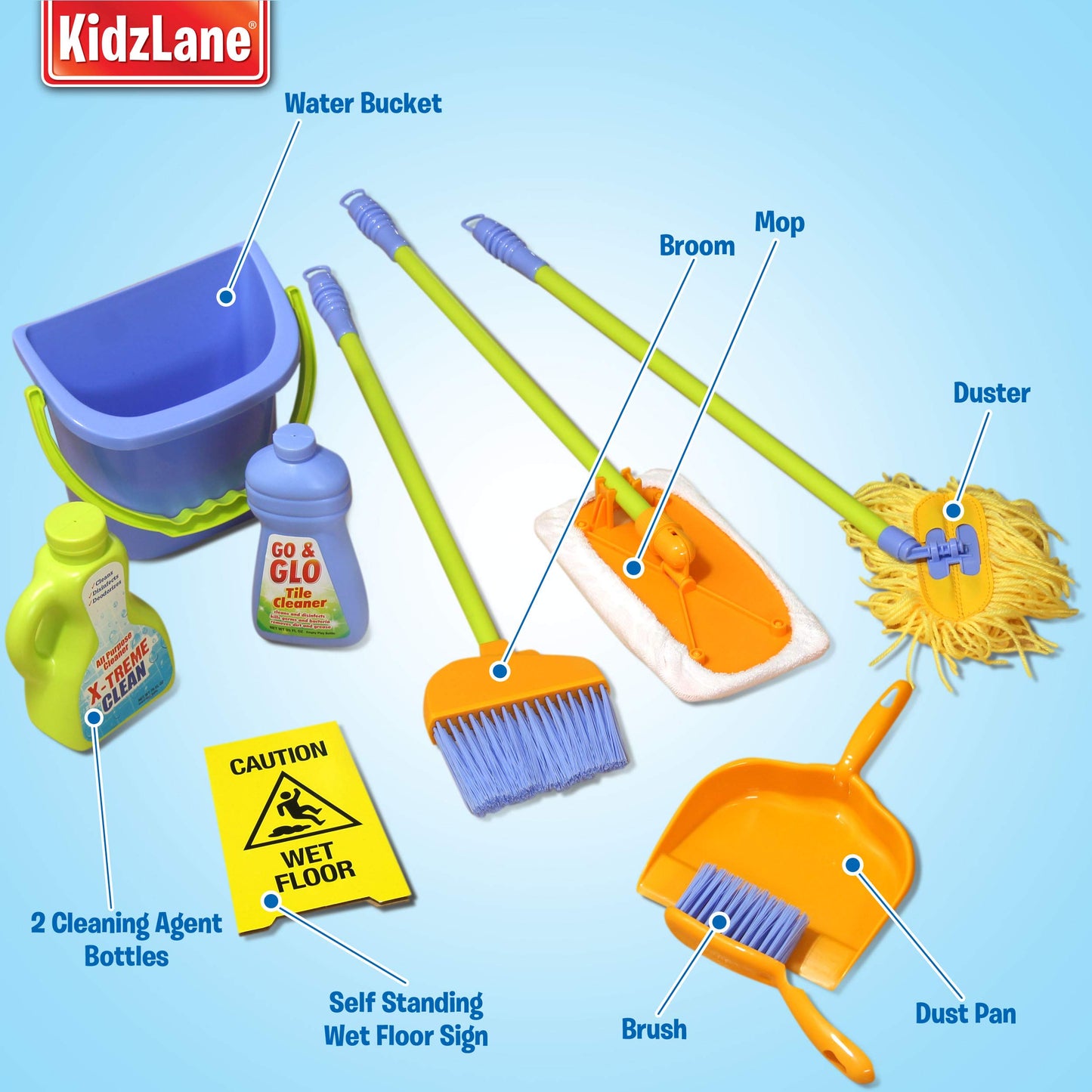 Kidzlane Kids Cleaning Set For Toddlers | Kids Broom Set For Kids For Play | Mop And Cleaning Toys Set | Kids Broom And Mop Set