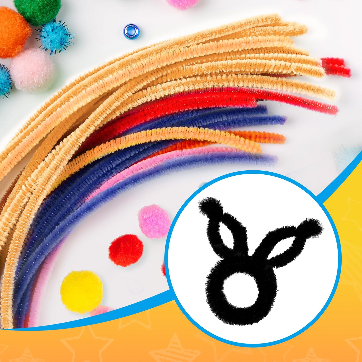 100PCS Black Pipe Cleaners,Pipe Cleaners Craft Bulk,Black Pipe Cleaners for Hair