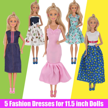 Ztweden 33Pcs Doll Clothes And Accessories For 12 Inch Boy And Girl Doll, Includes 20 Wear Clothes Shirt Jeans Suit And Wedding Dresses, Glasses Earphones Dog And Bike For 12'' Boy Girl Doll