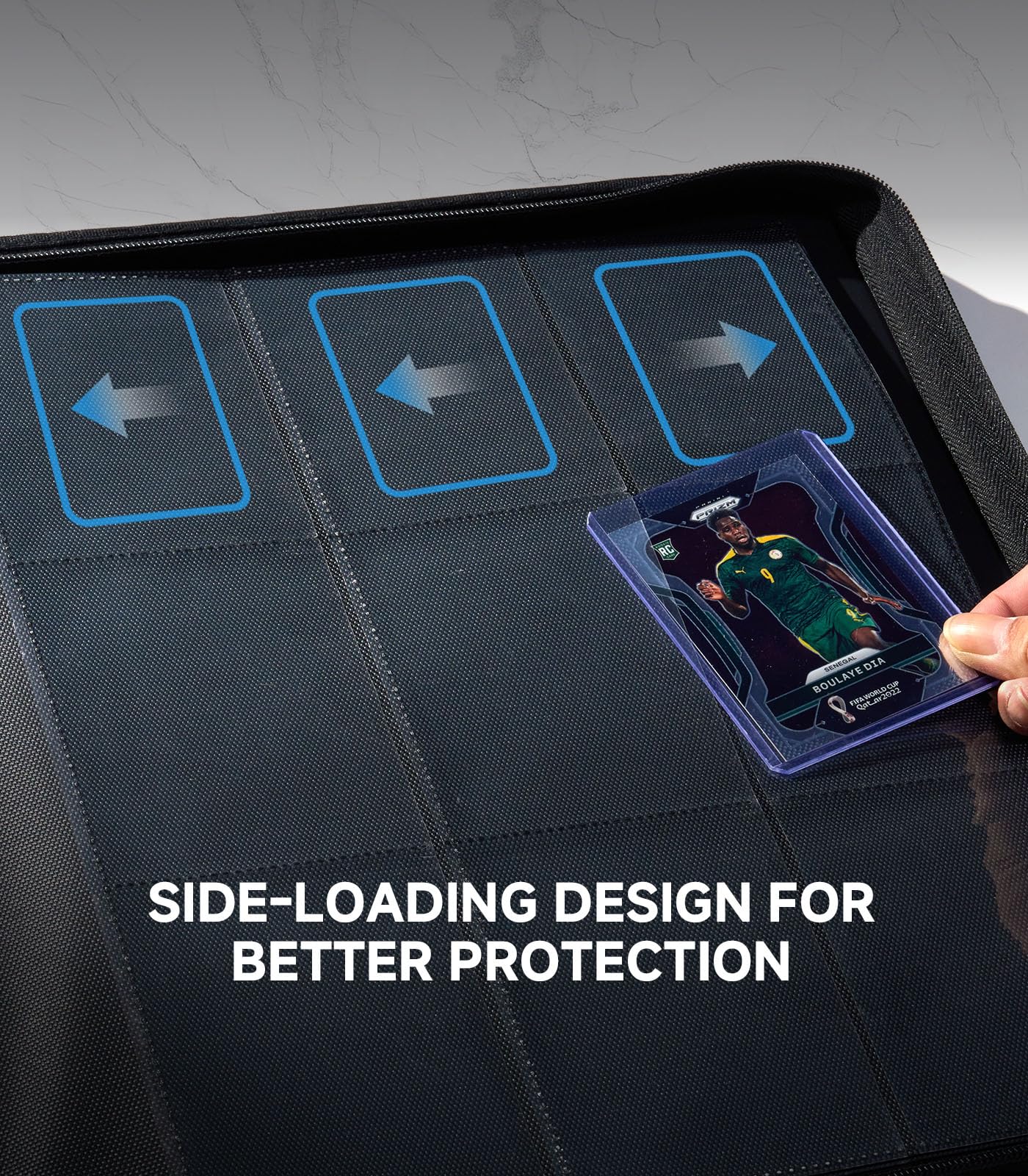 Toploader Card Binder 9 Pocket for 324 Top-Loaders Cards enhanced PU Trading Card Binder Sturdy Sports Cards Holder 3.5 * 4.5'' Card Album for MTG TCG YuGiOh Game Cards & Sports Cards (Blue)