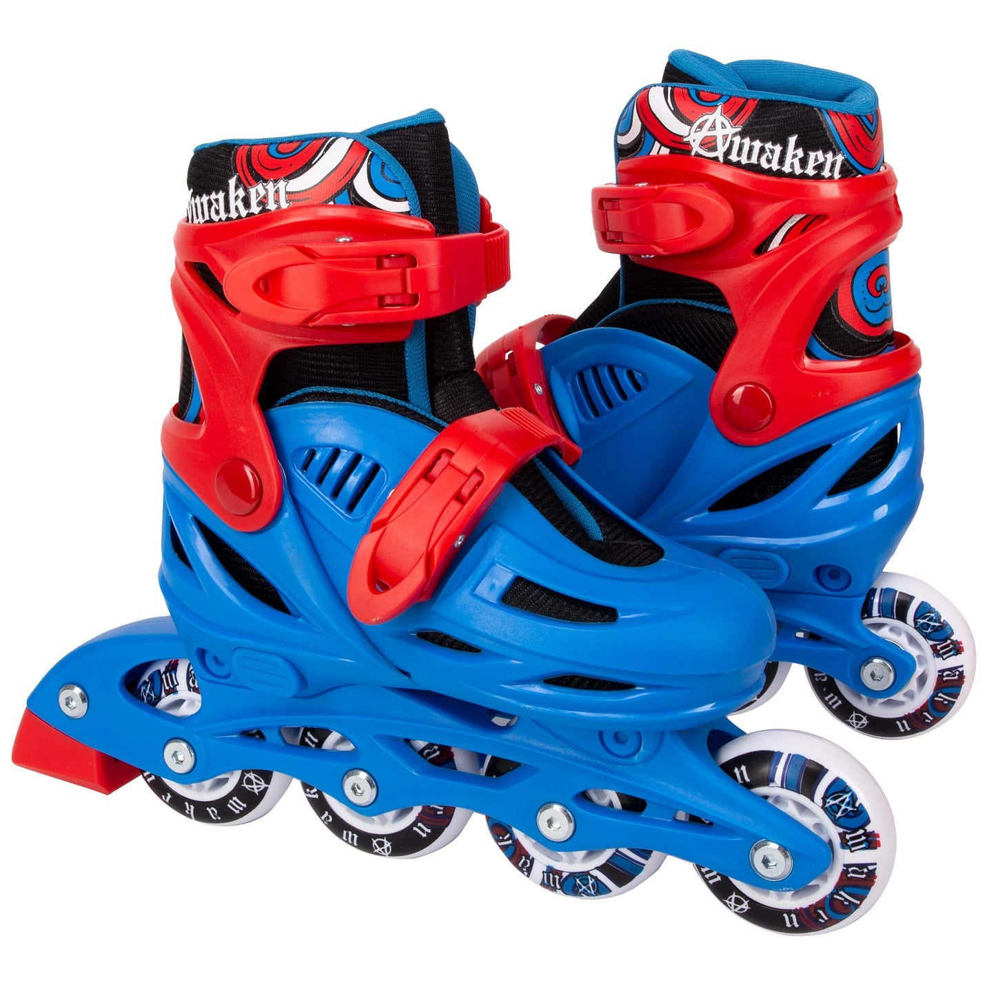 C Seven Adjustable Size Inline Roller Skates (Blue, Kids 4- Kids 6)
