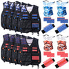 Sosation 12 Sets Tactical Vest Kit Compatible With Nerf Party Favor, Face Mask Wrist Ammo Holder Toy Gift(Orange And Blue)