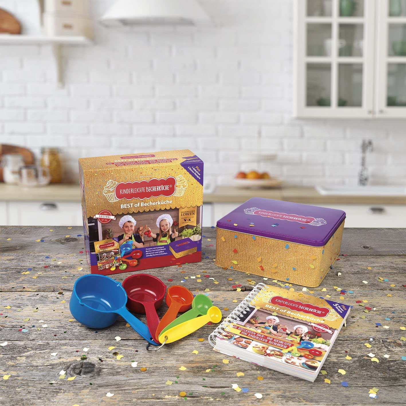 Becherkche Best Of Baking Set Including 5 Colourful Measuring Cups In Practical Biscuit Tin For Your Own Cookies | The 15 Most P