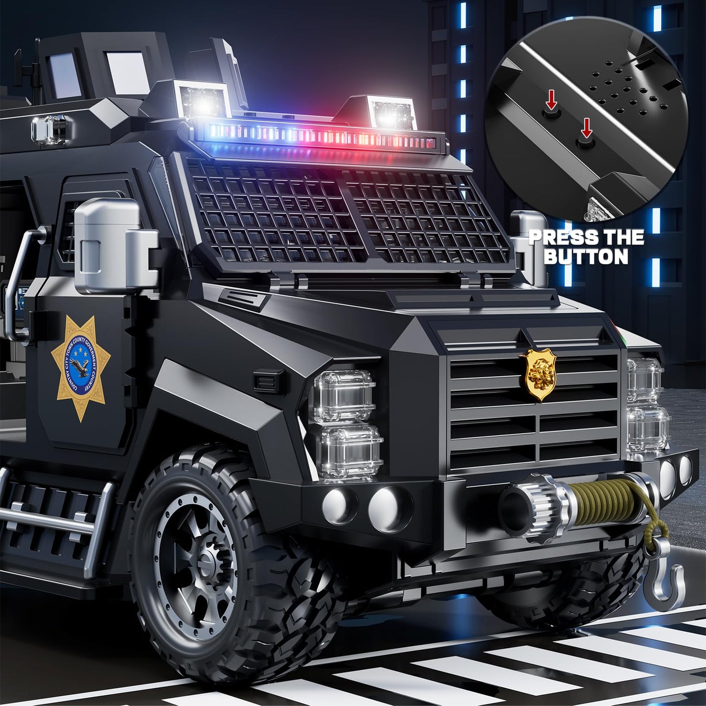 KukuFun Toddler Boy Toys for 1 2 3 4 5 Year Old Boys, Police Cars for Kids Ages 3-5, Police car with Sounds Light, 3 4 5 6 7 8 9