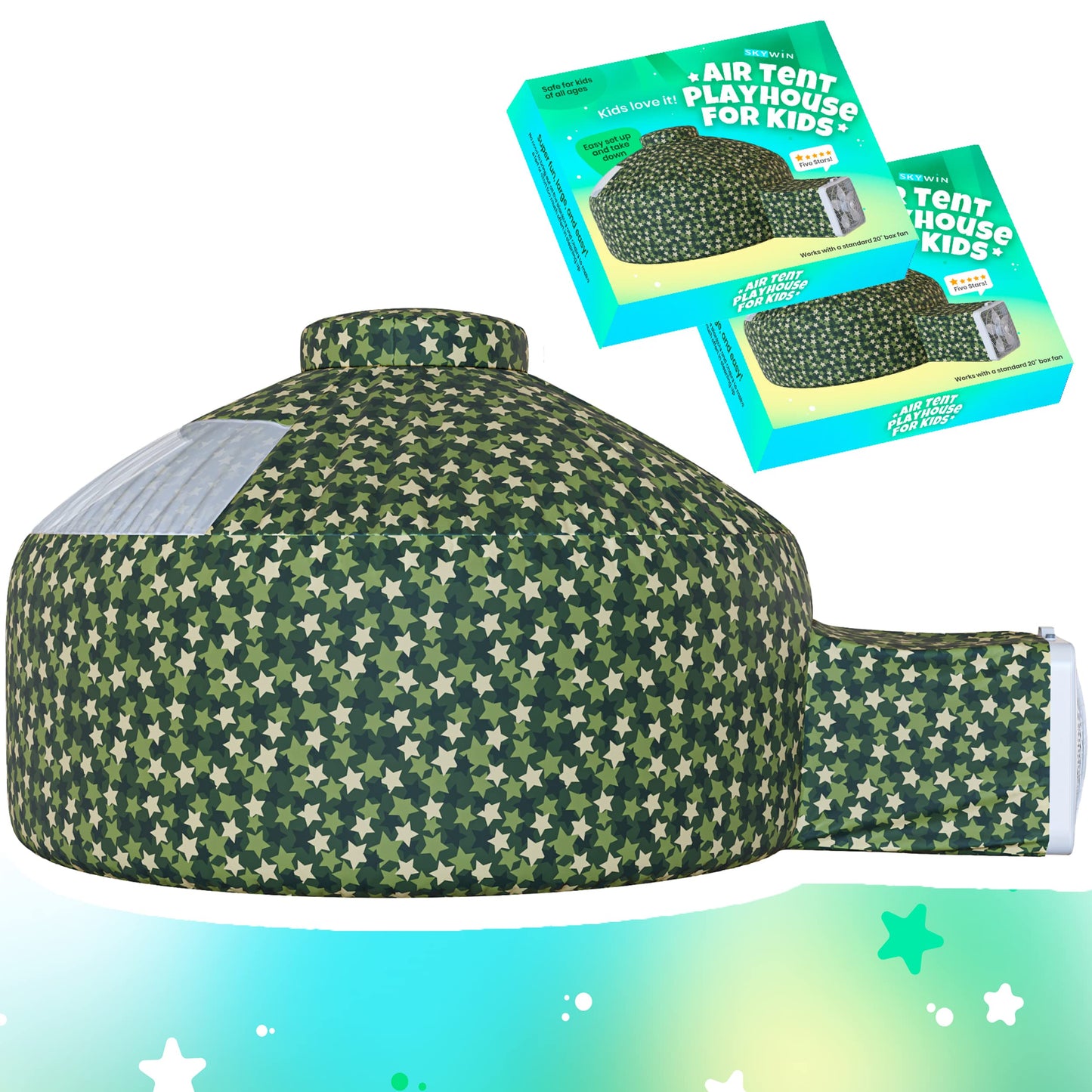 Skywin Inflatable Tent For Kids,Pack Of 2 Inflatable Air Tent For Kids Sets Up And Stores Away In Seconds, Improved Blow Up Fort