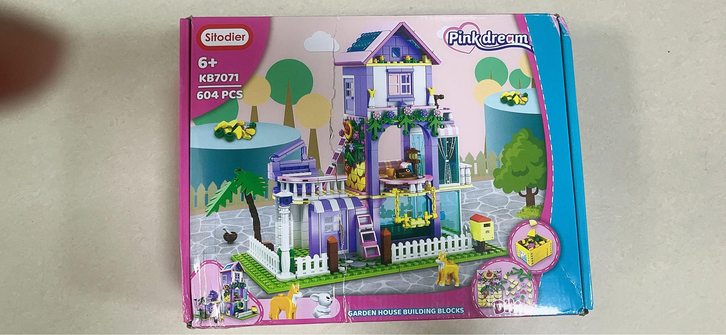 Sitodier Girls Building Blocks Garden House Toys for Kids 6-12 and 8-14 Years, 604pcs Expandable Dream Villa Building Blocks Kit