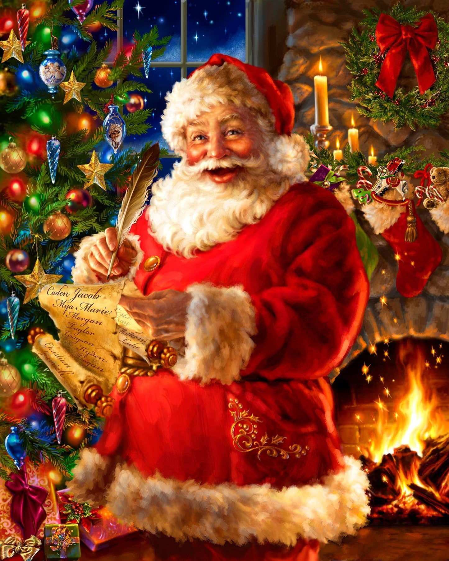 Springbok - Checking It Twice - 500 Piece Jigsaw Puzzle- Santa Checking His Holiday List