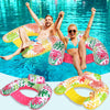 VercanMonth 2 Pack Inflatable Pool Float Chair mature-themed Pool Chairs with Cup Holders Backrest Portable Lounge Floaties for Swimming Summer Toy Floaties Beach Party Floaty for mature-themed (Classic Style)