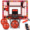 Basketball Hoop Indoor For Kids-Over The Door Mini Basketball Hoop With Led Light, Scoreboard, Remote Control And 3 Modes & Ball