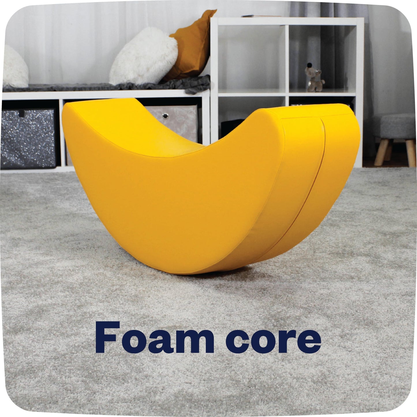 Iglu Soft Play Rocker Banana Shape Large Rocking Horse Hobby Toy For Kids Age 1-7 Montessori Open Ended Play (Yellow)