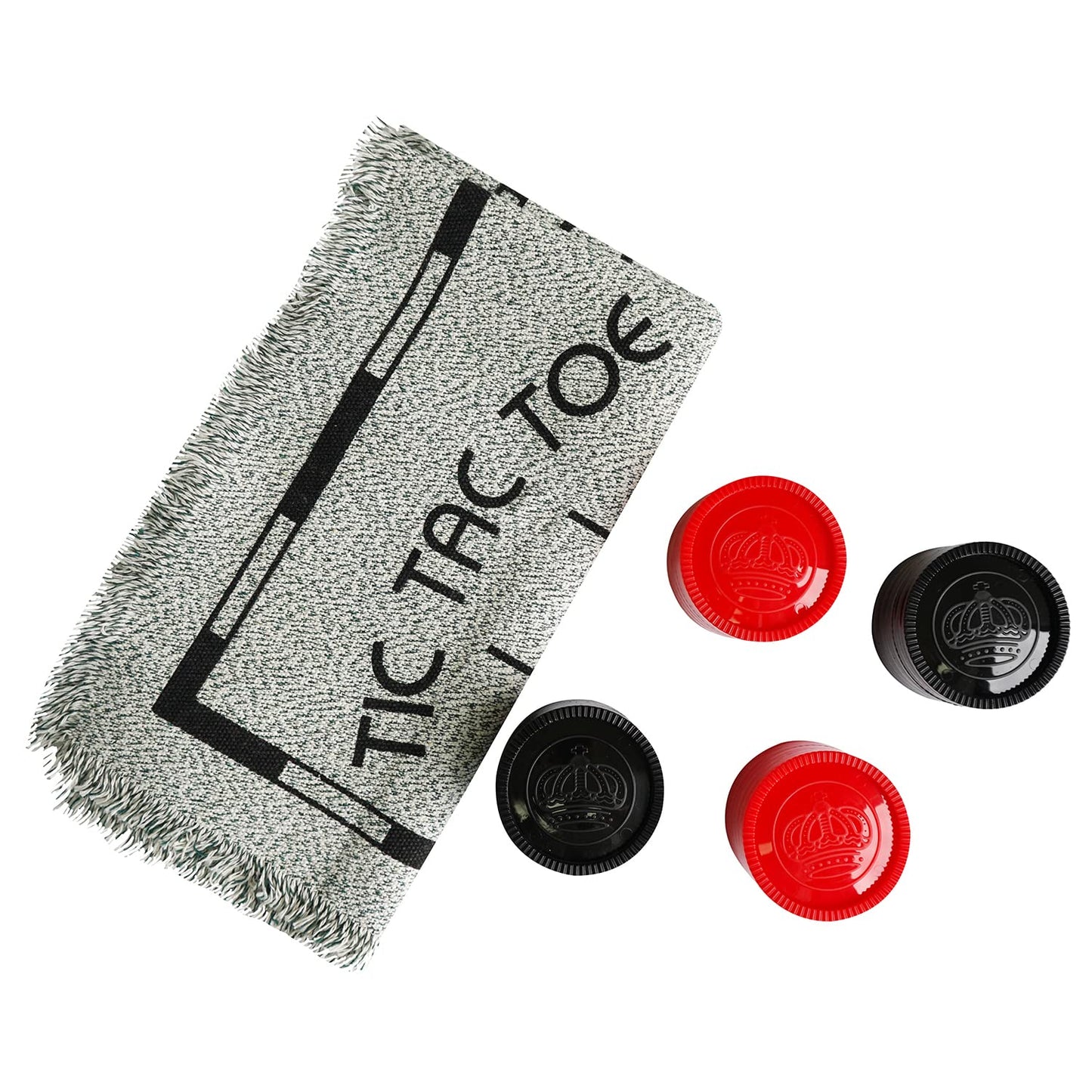 SEETOOOGAMES Giant Checkers Board Game - 3 in 1 Reversible Rug - Grey - 26x26 inches - Indoor/Outdoor Fun for Kids and Family