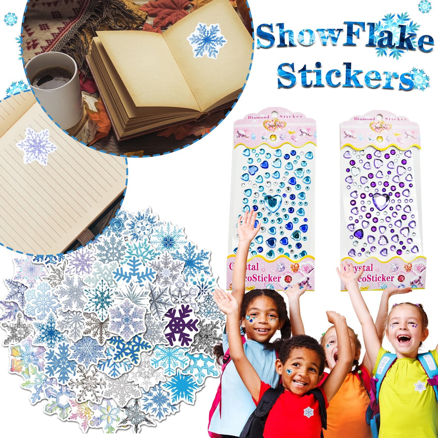 150Pcs Snowflake Birthday Party Favors Supplies Kids Girl Winter Party Decorations Set Include 50 Cookie Bags,12 Bracelets,12 Sn