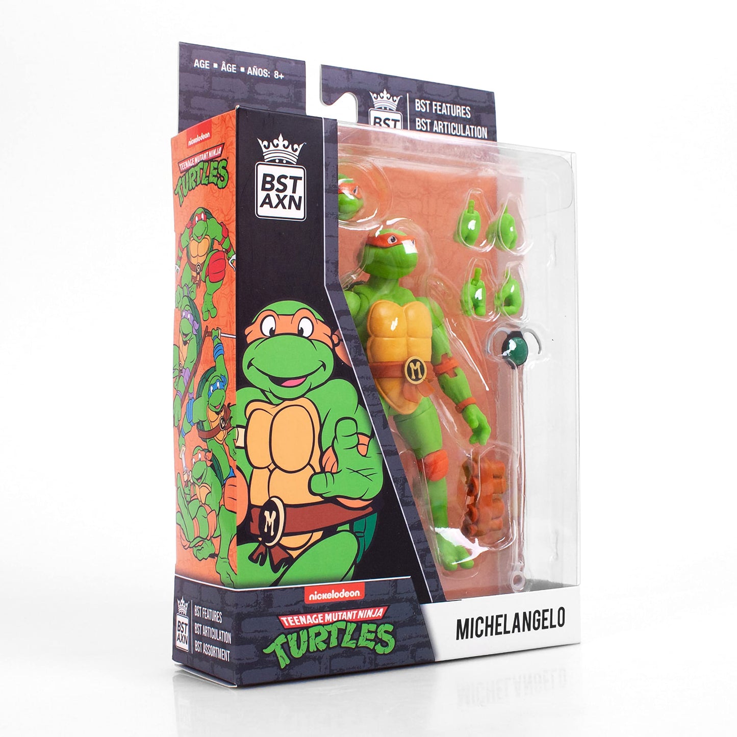 The Loyal Subjects Teenage Mutant Ninja Turtles Michelangelo Action Figure, 5-inch, Multicolored, Model BATMNTMICWB01, Plastic