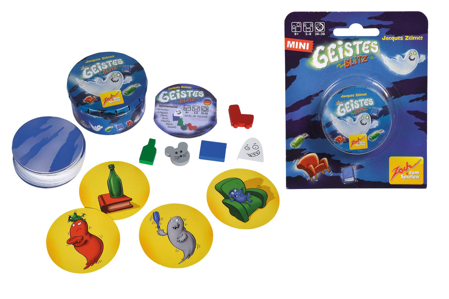 Zoch Verlag Ghost Blitz Mini - A Board Game 2-8 Players - Board Games For Family – 20-30 Minutes Of Gameplay - Games For Family Game Night - For Kids And Adults Ages 8+ - English Version