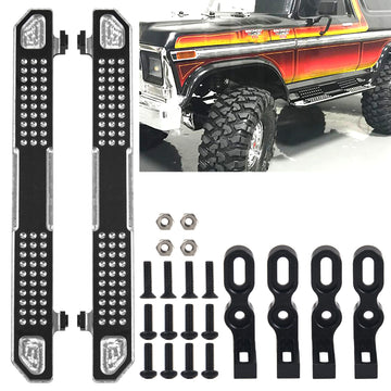 Vgoohobby Aluminum Side Pedal Step Foot-Plate Pedal Running Board Compatible With Traxxas Trx4 Defender Bronco 1/10 Rc Crawler C
