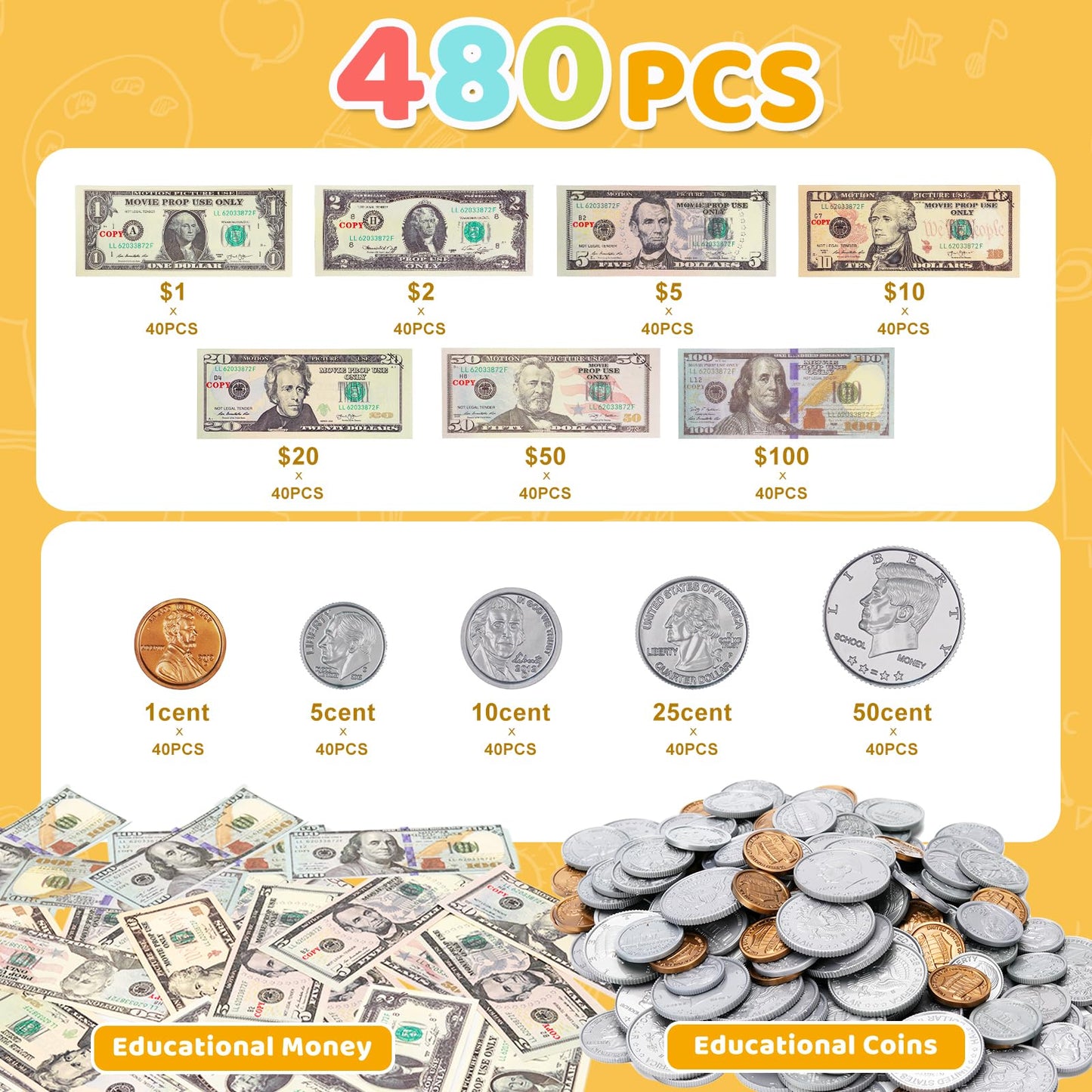 Ruyup Play Props 480Pcs