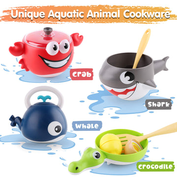 iPlay, iLearn Play Kitchen Accessories, Toddler Cooking Toys Set, Kids Cookware Playset, Pretend Pots Pans W/ Musical Stove, Cut