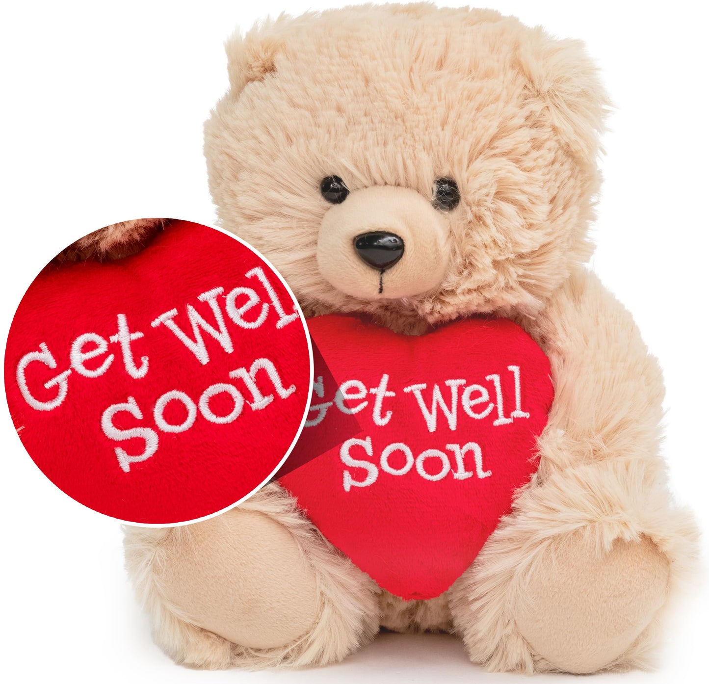 Ganz 9'' Get Well Soon Gifts For Kids Get Well Soon Gifts For Women Feel Better Teddy Bear With Red Heart Stuffed Animal For Com