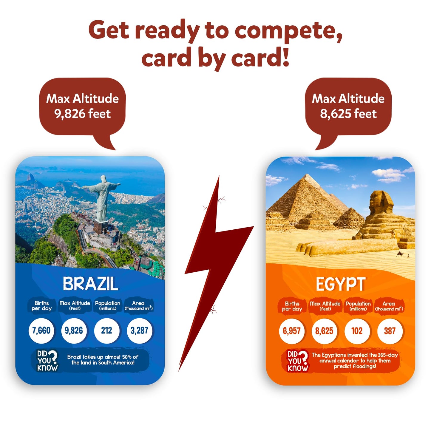 Skillmatics Trump Card Game - Rank Up Countries, Memory Game, Perfect for Boys, Girls, Kids, and Families Who Love Board Games,
