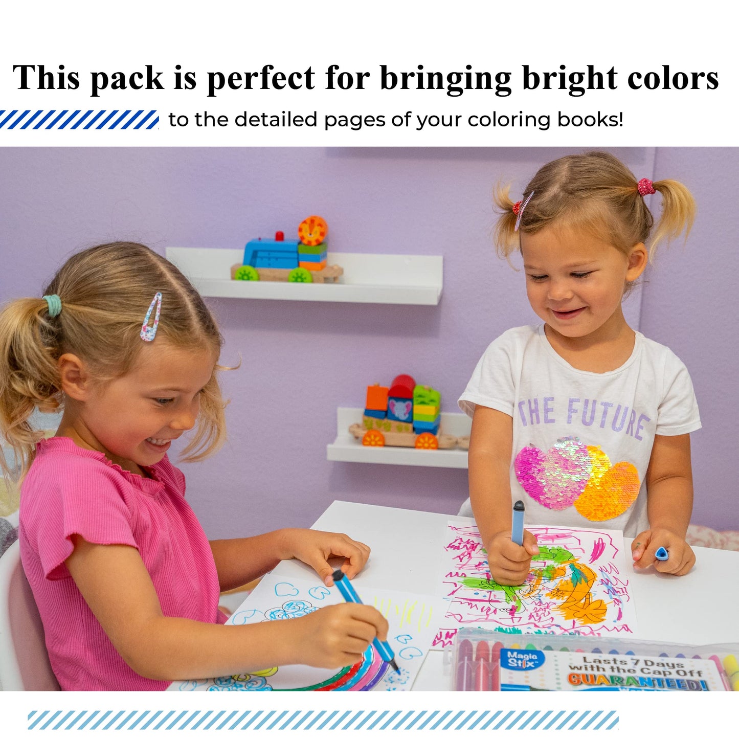 The Pencil Grip Magic Tri Stix, Non-Toxic and Washable Markers For Kids, 12 Assorted Markers, TPG-395