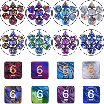 Amiven DND Dice Sets 30 x 7 (210pcs) Polyhedral RPG Dice for Dungeons and Dragons Tabletop Role Playing Adventure Games, with a