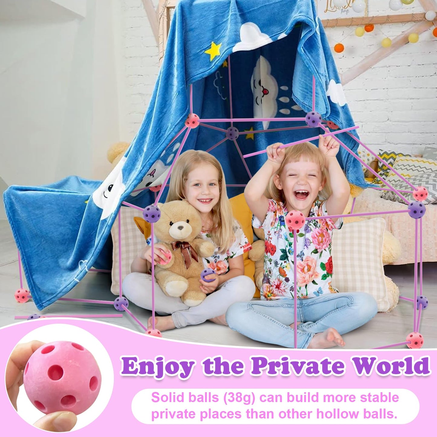 Kids Fort Building Kit 120 Pieces Construction Stem Toys For 5 6 7 8 9 10 11 12 Years Old Boys And Girls Ultimate Forts Builder