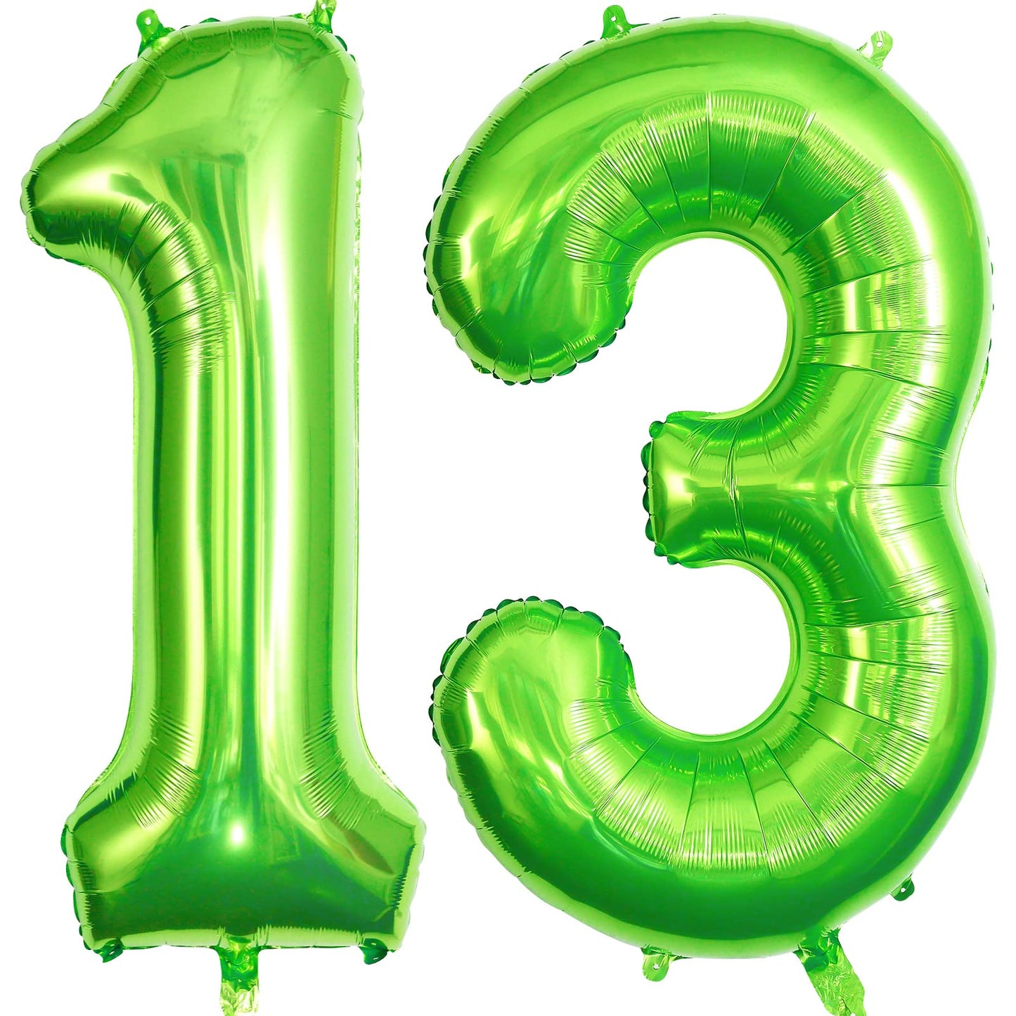 Green 13 Balloon Numbers, Large 13 Or 31 Foil Balloons, Big Number Balloons 40 Inch For 13Th / 31St Birthday Party And Anniversa
