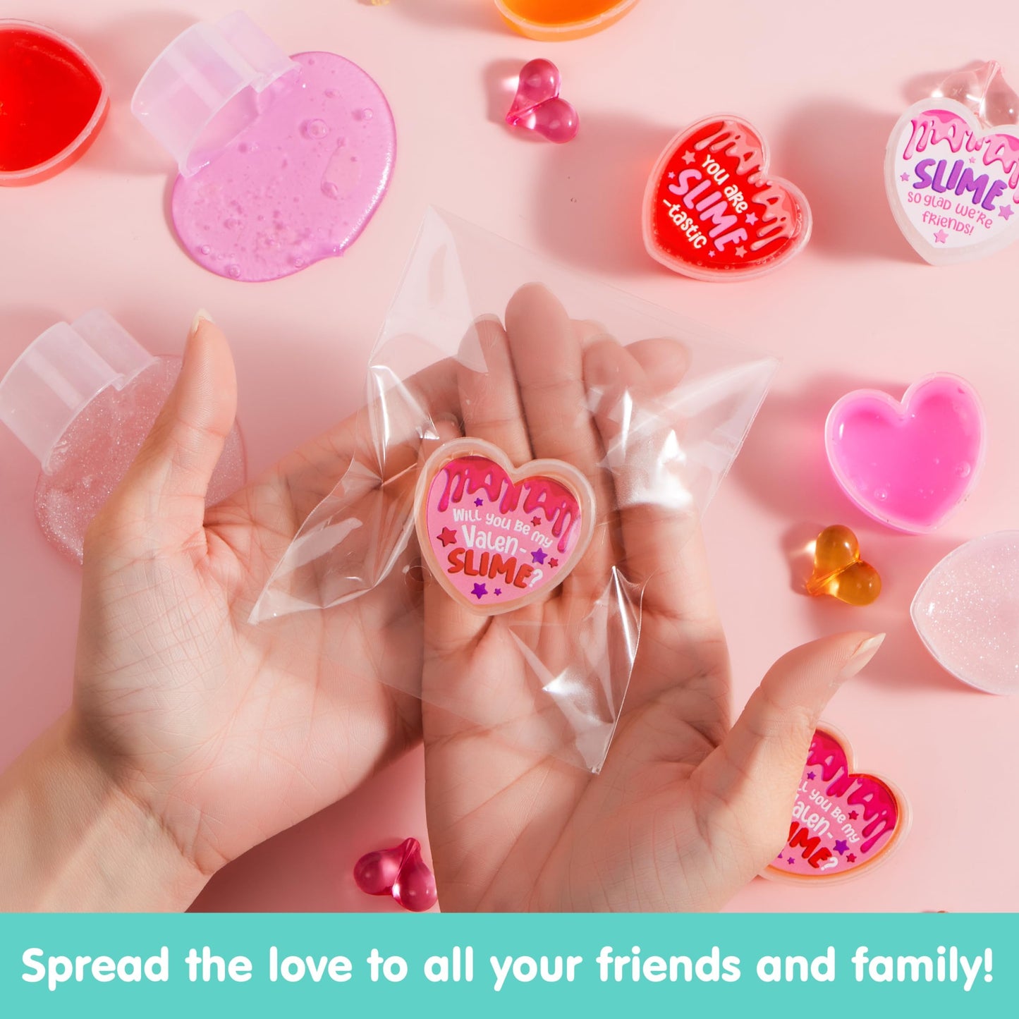 Joyin 30 Pcs Valentines Day Slime, Heart Shape Slime Stress, Colorful Relief Fidget Toy For Kids Party Favors, Classroom Exchang