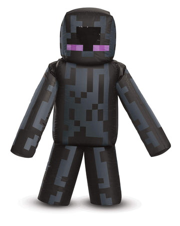 Disguise Enderman Costume - Inflatable Kids Blow Up Suit, Child Size, Black, Grey, Purple, Model 105119, Vinyl Material
