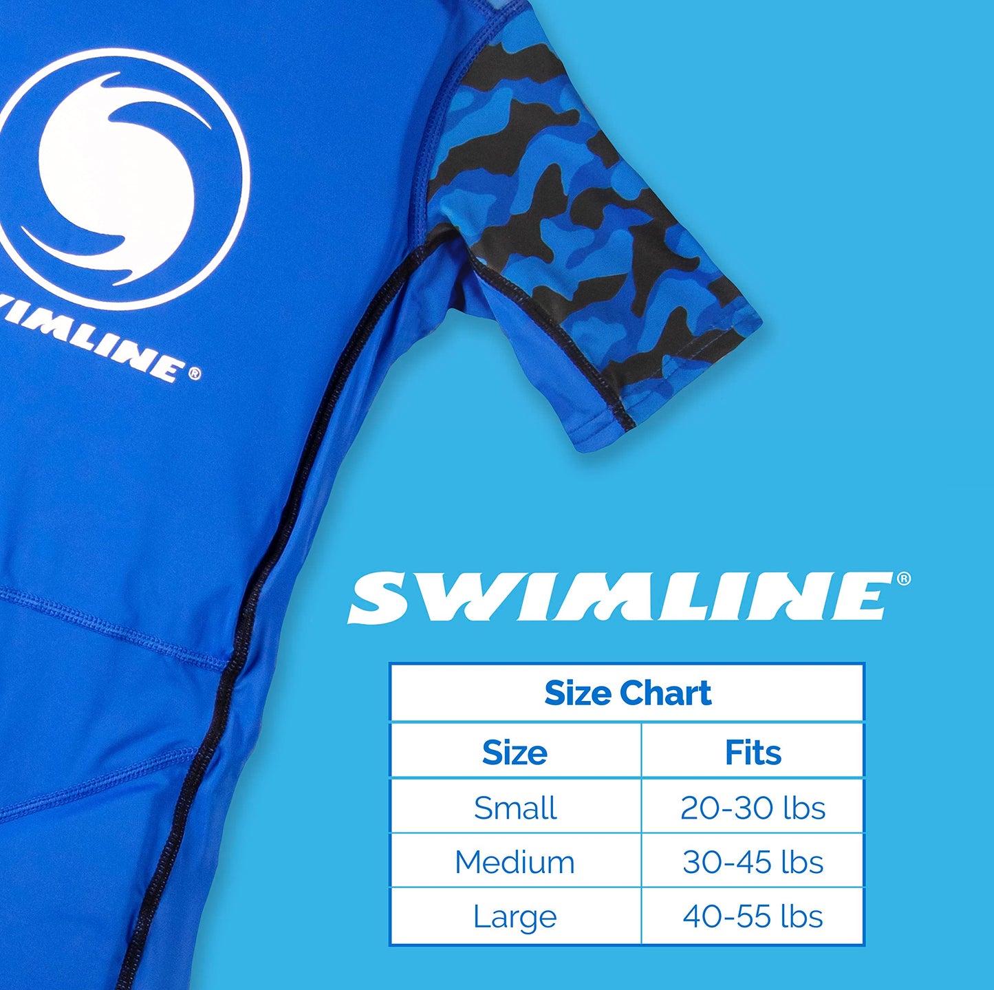 Swimline Blue Swim Trainer Floating Vest Suit For Kids & Toddlers Ages 4+ Boys/Girls -Comfortable Zip Up Buoyant Foam Swimming Life Jackets Puddle Jumpers 40-55 Pounds Lbs Children Learning Swimwear