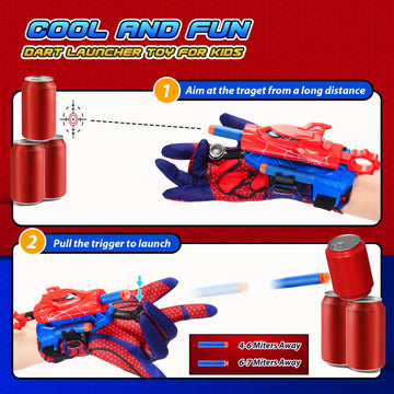Web Shooters Toy For Kids,Toys For 3-12 Year Old Boys Web Slinger Boy Toys With Glove Launcher,Toys For Age 5-7 4-6 6-8 Outdoor