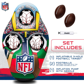 Franklin Sports NFL Inflatable Target Toss Game - Kids Mini Football tossing Game Set - Portable Indoor + Outdoor Toy Football Target + Mini Footballs - 51