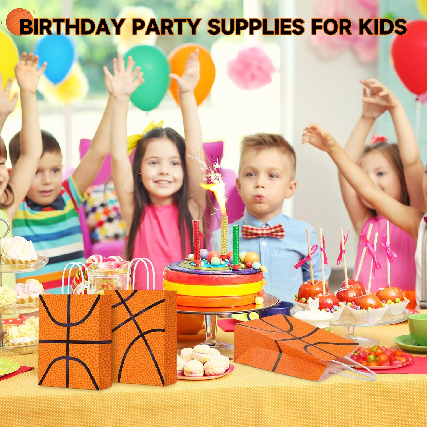 30 Pcs Basketball Tennis Party Bags Baseball Tennis Gift Goodie Favor Bags Treat Candy Goody Bags Party Decorations Birthday Bag